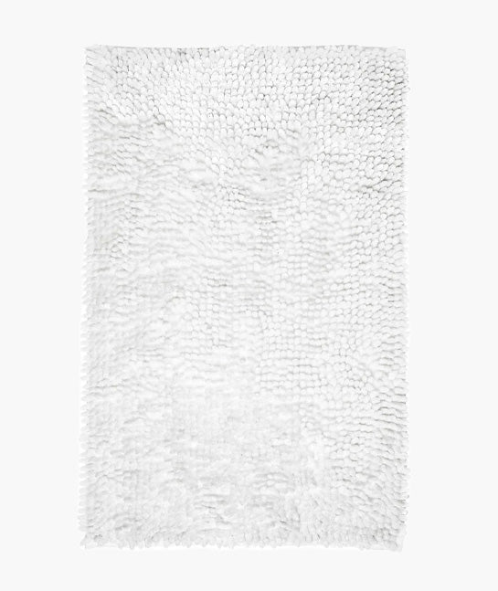 White Glittery Bath Rug